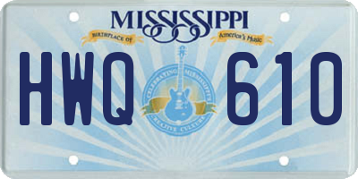 MS license plate HWQ610