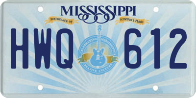 MS license plate HWQ612