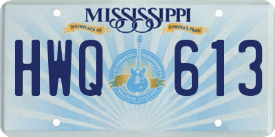 MS license plate HWQ613