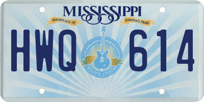 MS license plate HWQ614