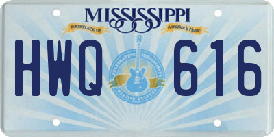 MS license plate HWQ616