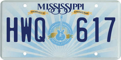 MS license plate HWQ617