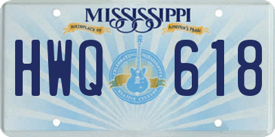 MS license plate HWQ618