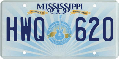 MS license plate HWQ620