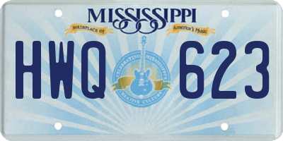 MS license plate HWQ623