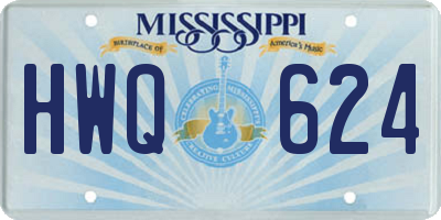 MS license plate HWQ624