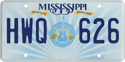 MS license plate HWQ626