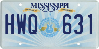 MS license plate HWQ631