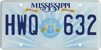 MS license plate HWQ632