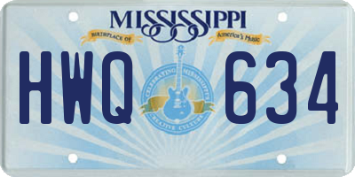 MS license plate HWQ634