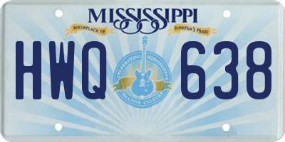 MS license plate HWQ638