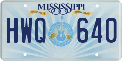 MS license plate HWQ640
