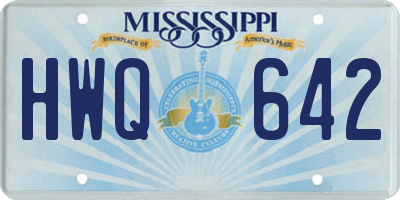 MS license plate HWQ642