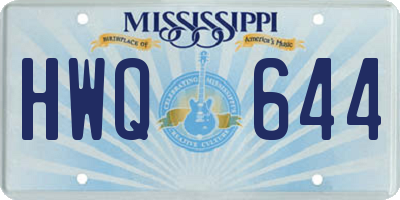 MS license plate HWQ644