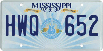 MS license plate HWQ652