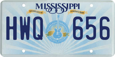 MS license plate HWQ656