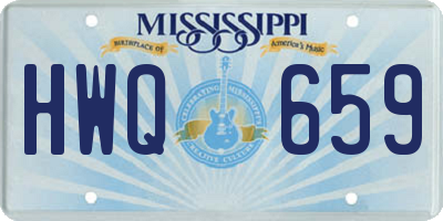 MS license plate HWQ659
