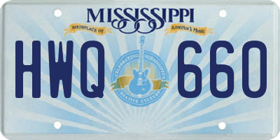 MS license plate HWQ660