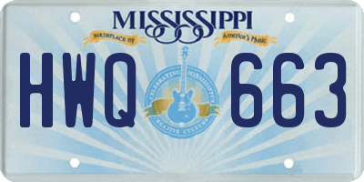 MS license plate HWQ663