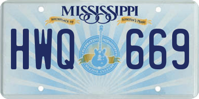 MS license plate HWQ669
