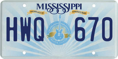 MS license plate HWQ670