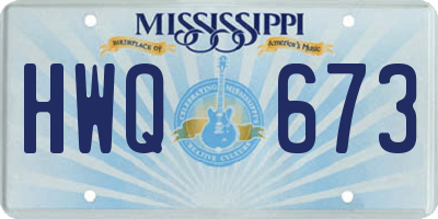 MS license plate HWQ673