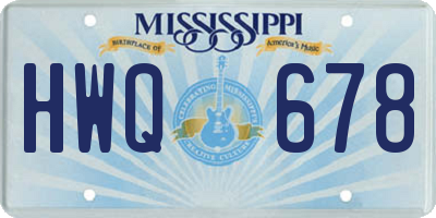 MS license plate HWQ678