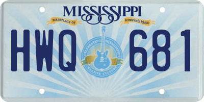 MS license plate HWQ681