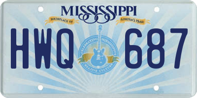 MS license plate HWQ687