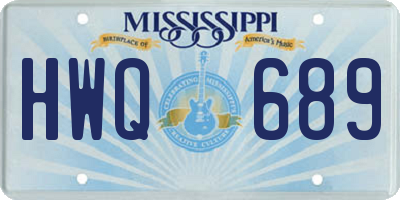 MS license plate HWQ689