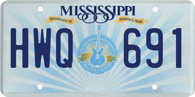 MS license plate HWQ691