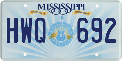 MS license plate HWQ692
