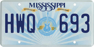 MS license plate HWQ693