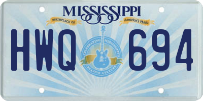 MS license plate HWQ694