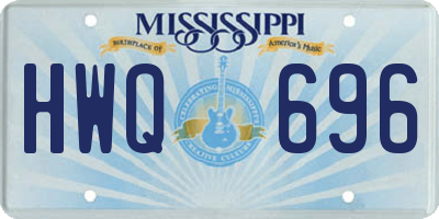 MS license plate HWQ696