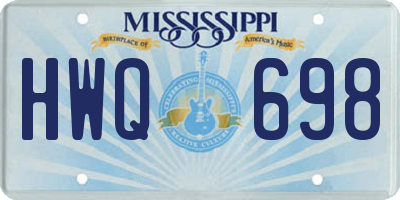 MS license plate HWQ698