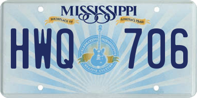MS license plate HWQ706
