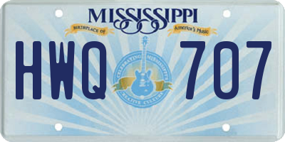 MS license plate HWQ707