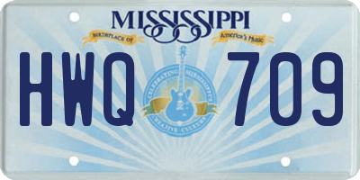 MS license plate HWQ709