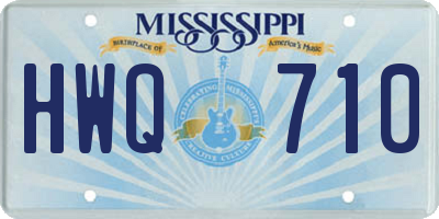 MS license plate HWQ710