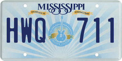 MS license plate HWQ711