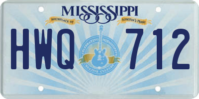 MS license plate HWQ712
