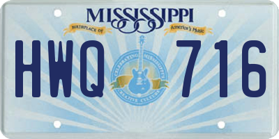 MS license plate HWQ716