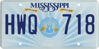 MS license plate HWQ718