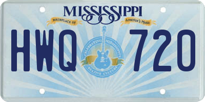 MS license plate HWQ720