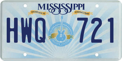 MS license plate HWQ721