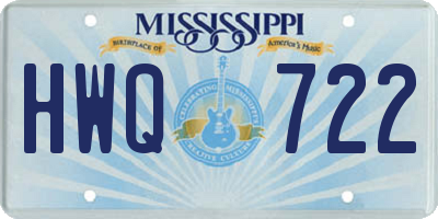 MS license plate HWQ722