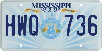 MS license plate HWQ736