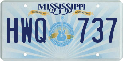 MS license plate HWQ737