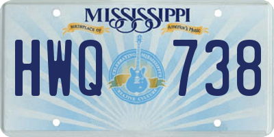 MS license plate HWQ738